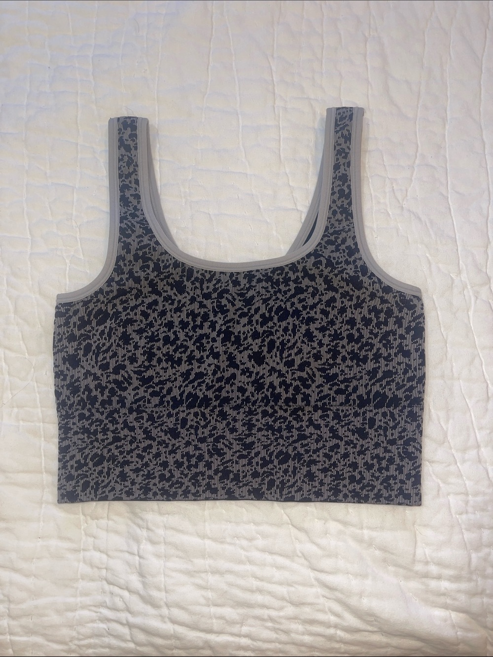 Athleta Black and Gray Patterned Crop Tank S